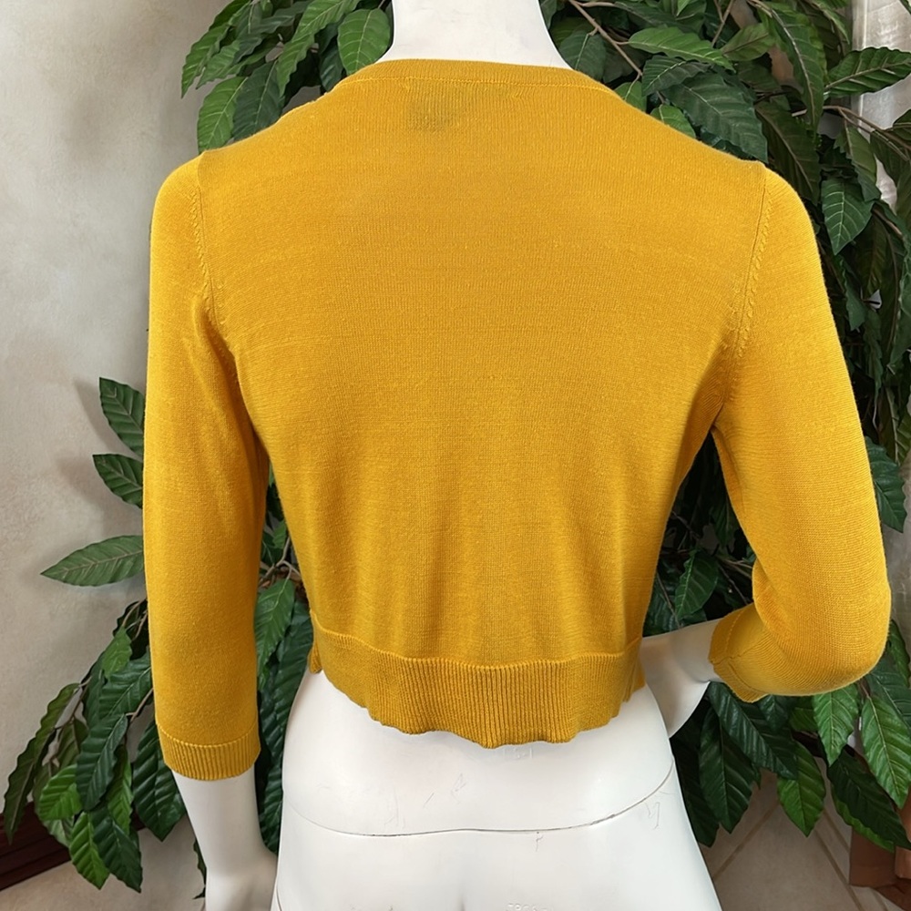 INC GOLD RUFFLE DETAIL CROPPED SWEATER - Picture 4 of 7